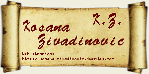 Kosana Živadinović vizit kartica